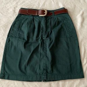 Forrest Green Skirt w/ brown detachable belt size 7